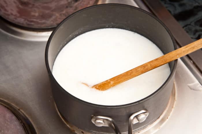 rice with coconut cooking